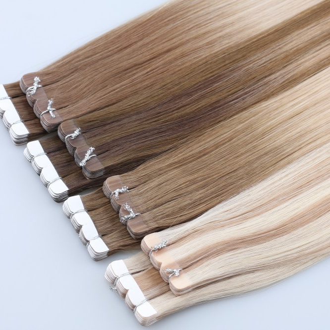 Luxurious Balayage Full Cuticle Russian Remy Invisible Tape In Hair Extensions 100% Human Hair