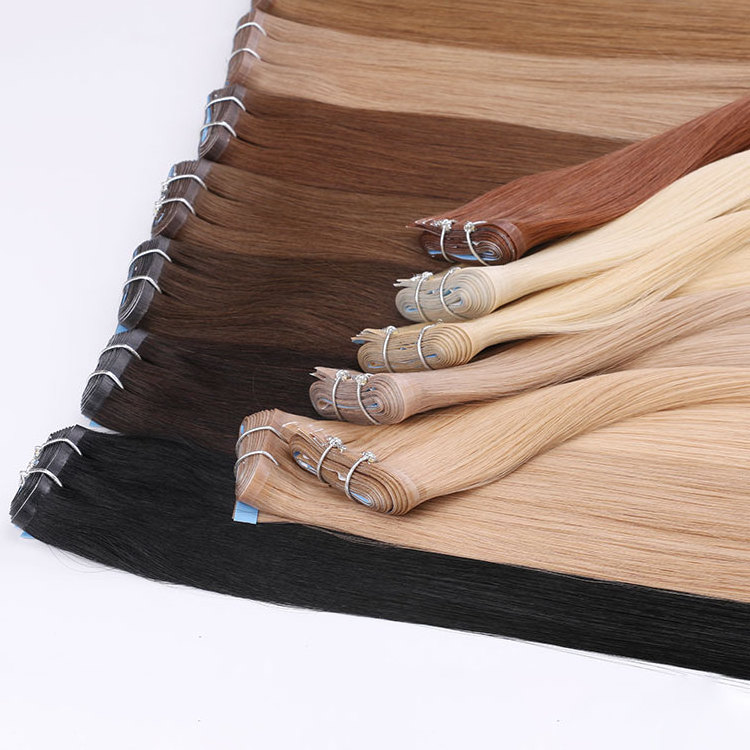 No Tangle No Shed Double Drawn Ombre European Russian PU Weft, 100% Human Hair Seamless Tape Ins Hair Extensions