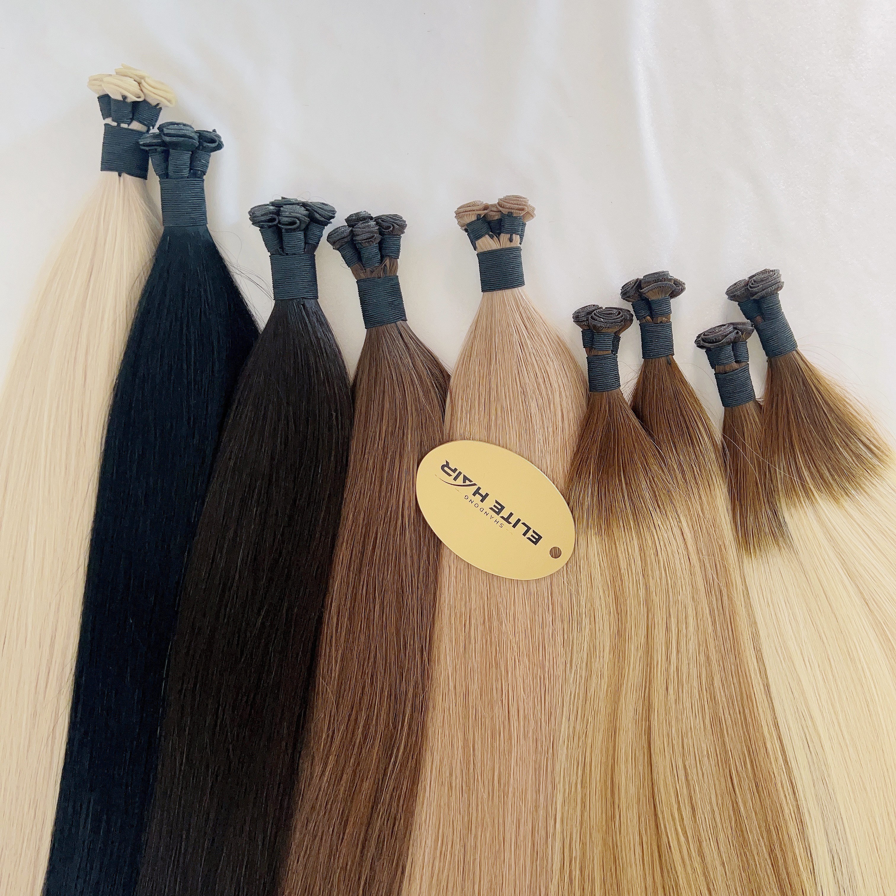 Private Label Luxury Ultra Thin Raw Russian Virgin Double Drawn Genius Weft Russian Hair