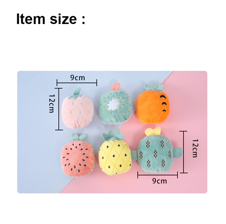 Manufacturer wholesale cute design squeaky dog fruit plush toys