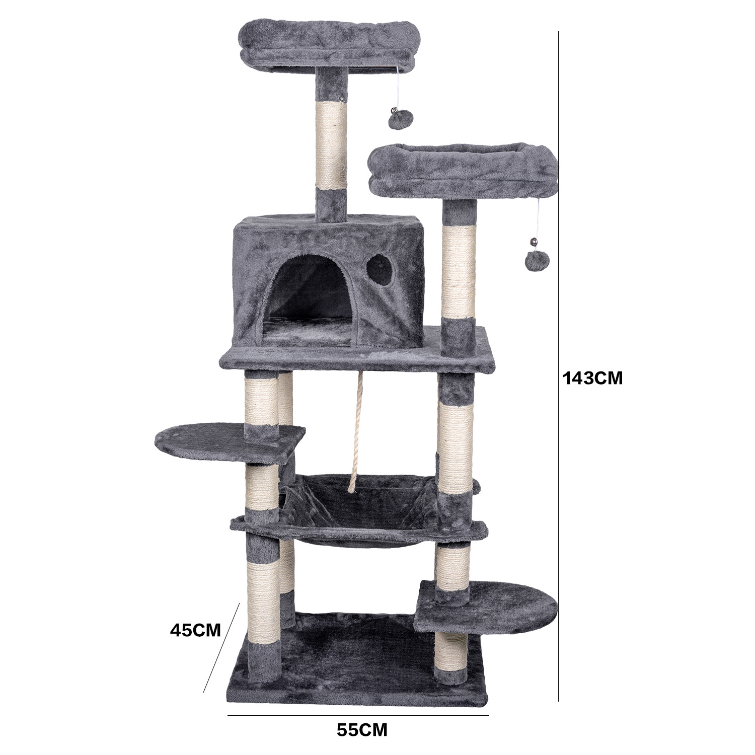 Manufacturer wholesale sisal short plush stable large scratcher tower cat tree