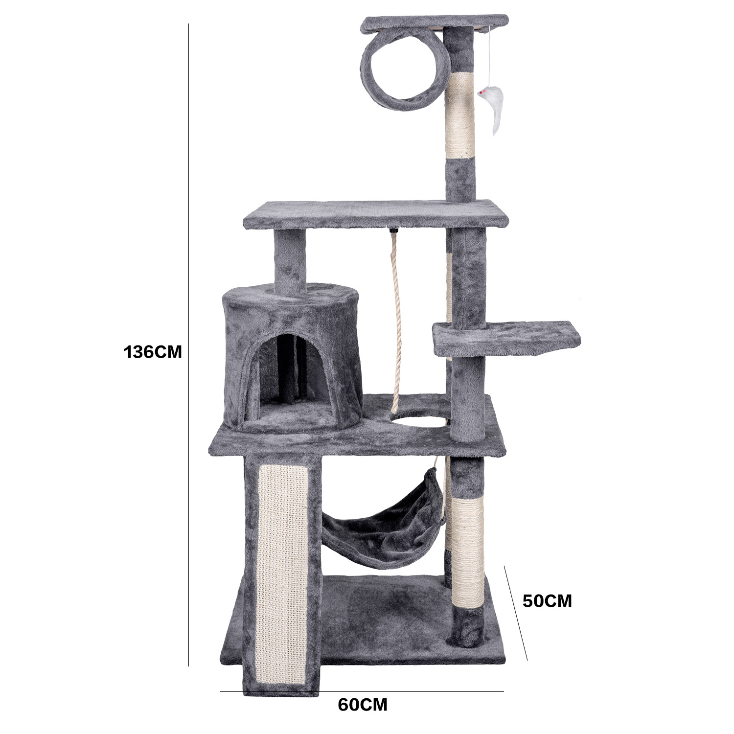 Manufacturer wholesale sisal short plush stable large scratcher tower cat tree