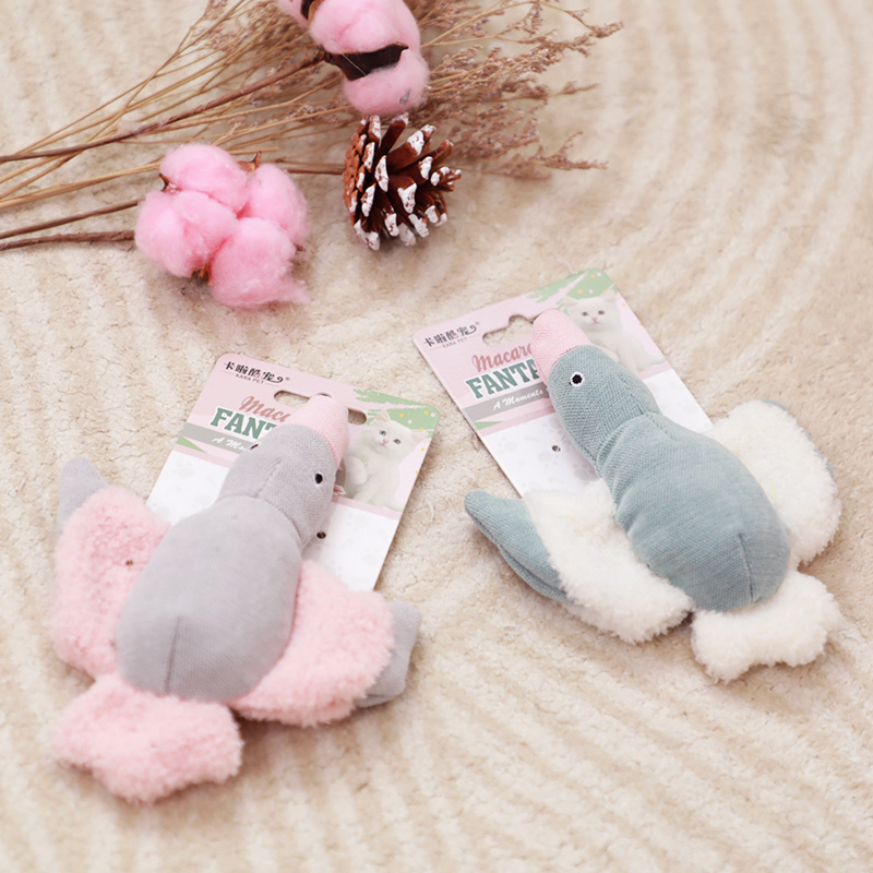 Manufacturer wholesale pink blue cat plush toy