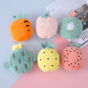 Manufacturer wholesale cute design squeaky dog fruit plush toys