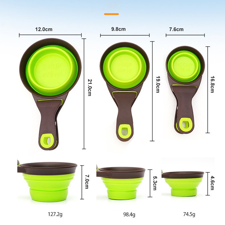 Manufacture Wholesale Newest Custom Sealing Clip Folding Dog Food Spoon Measuring Pet Food Scoop