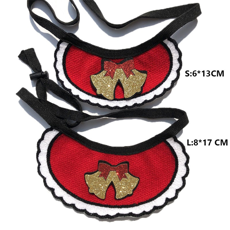 Manufacturer wholesale bell santa claus deer dog christmas bandana with head clamp