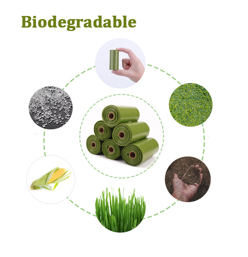 Manufacturer wholesale PE biodegradable box packed pet waste bags dog poop bag with dispenser