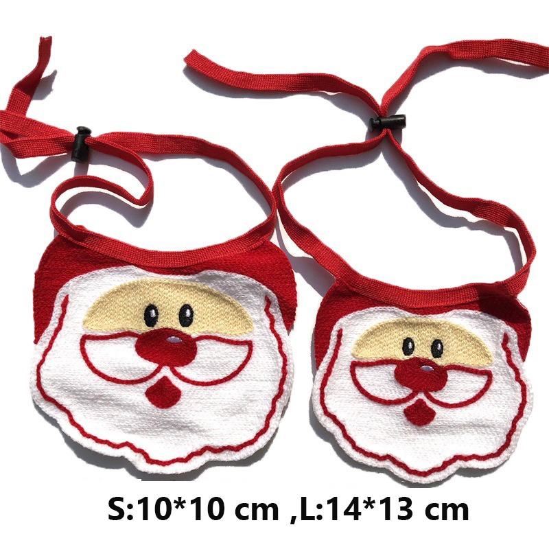 Manufacturer wholesale bell santa claus deer dog christmas bandana with head clamp