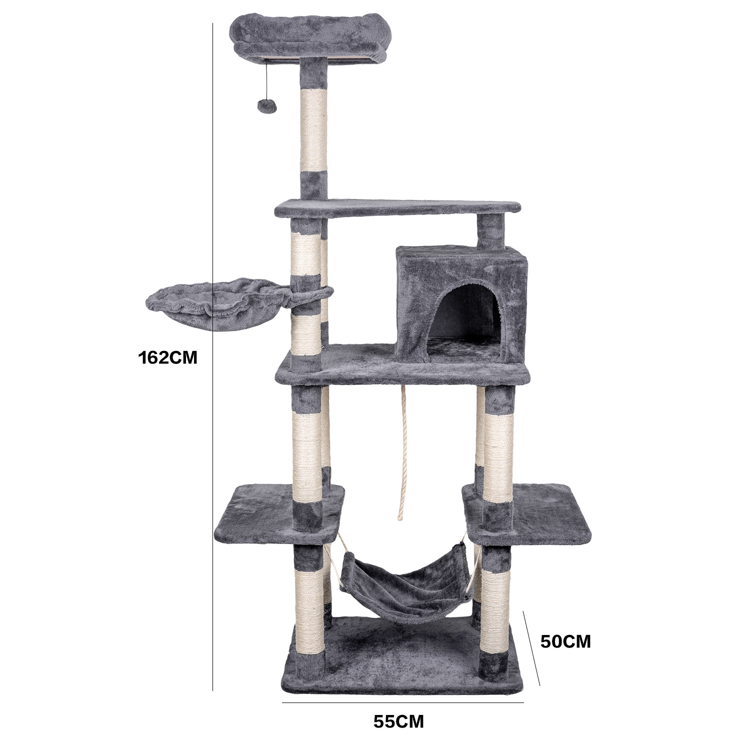 Manufacturer wholesale sisal short plush stable large scratcher tower cat tree