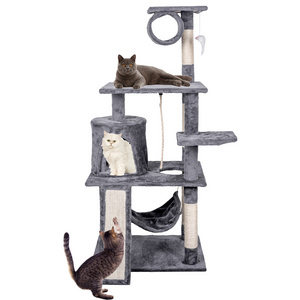 Manufacturer wholesale sisal short plush stable large scratcher tower cat tree