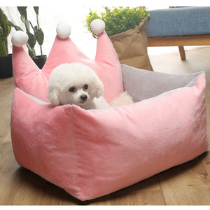 Manufacturer wholesale pink grey yellow princess dog bed with crown shape