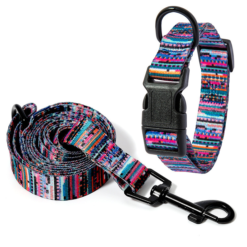 Manufacturer wholesale colorful design cheap adjustable dog collar and leash set