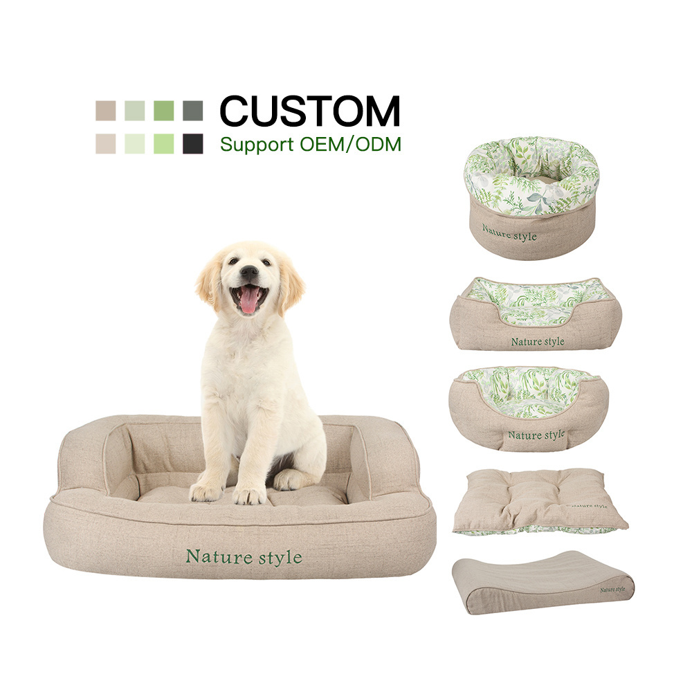 New Design Nature Style Linen Peach Skin Multifunction Lifteble Foldable Pet Sofa