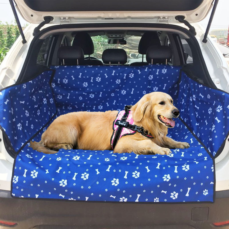 Wholesale Custom Print Bone Pattern Waterproof Dog Car Seat Cover SUV Dog Mat