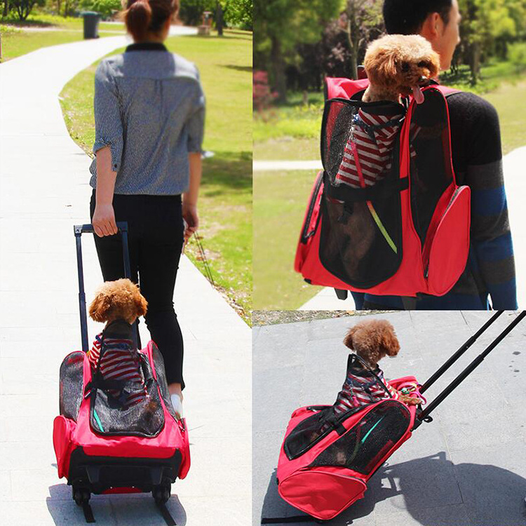 Popular Use Expandable Carry On Travel Pet Dog Carrier with Wheels