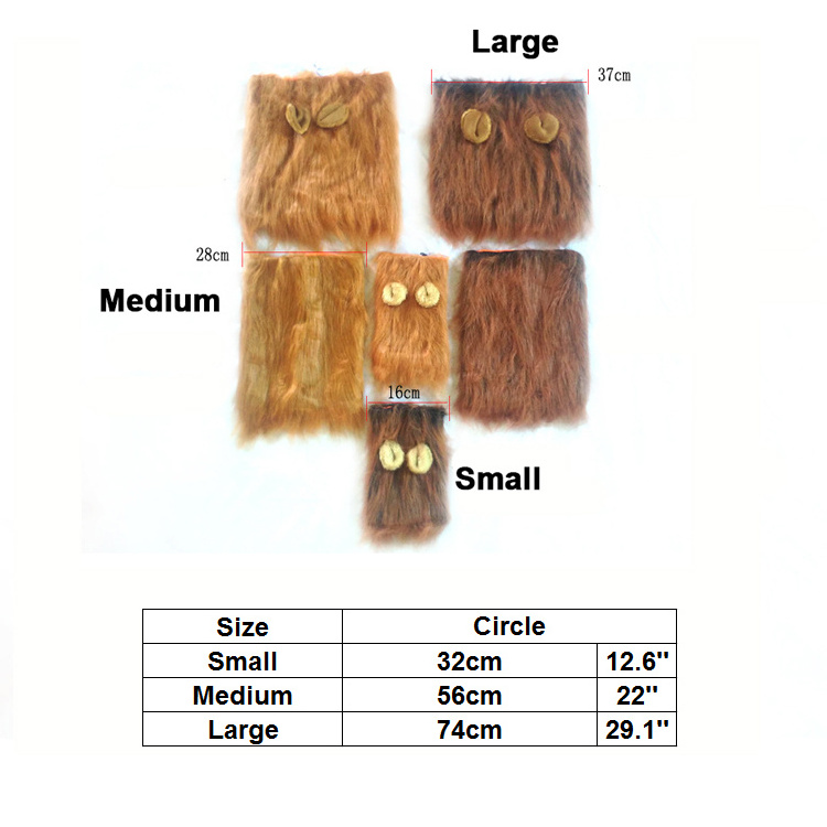 Manufacturer Wholesale Pet Wig Lion Mane Costume For Small Large Dogs Festival Party Fancy Hair Dog Clothes