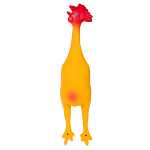 hot sale squeaky yellow pet funny design chicken latex toy