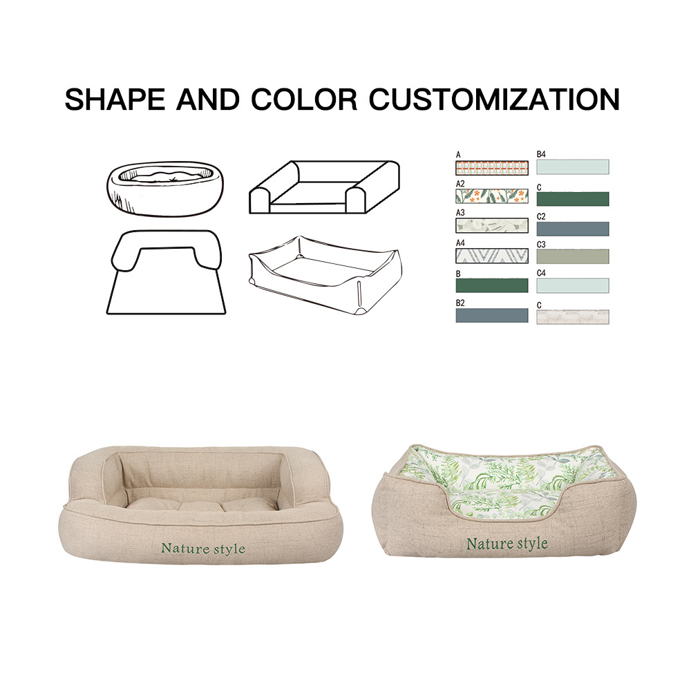 New Design Nature Style Linen Peach Skin Multifunction Lifteble Foldable Pet Sofa