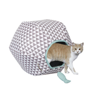 Cat Beds for Indoor Cat Cave for Kittens and Small Pets, Foldable Cat House Tent with Removable Washable Cushioned Pillow