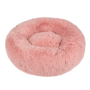 Wholesale Custom Luxury Shag Faux Fur Donut Cuddler Pet Dog Bed