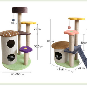 Manufacturer wholesale cashmere cute design cat tree with house