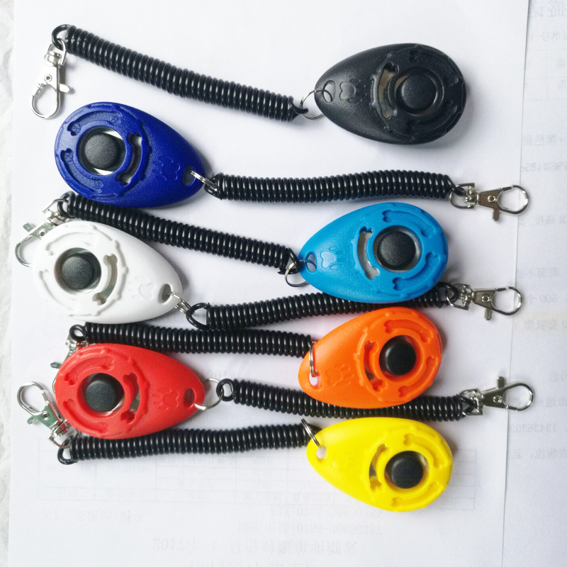 Manufacturer wholesale custom logo sound stop barking training whistle round dog clicker