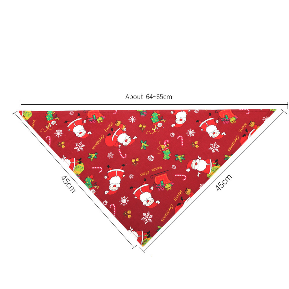 Manufacturer wholesale custom logo design pattern printed cotton pet accessories dog christmas bandana