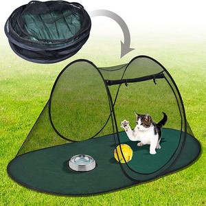 Manufacturer wholesale large foldable breathable black pet playpen cat dog tent