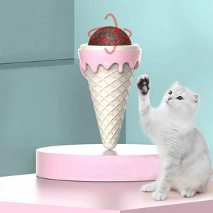 Manufacturer wholesale rotation stick on the wall ice cream design cat catnip toys