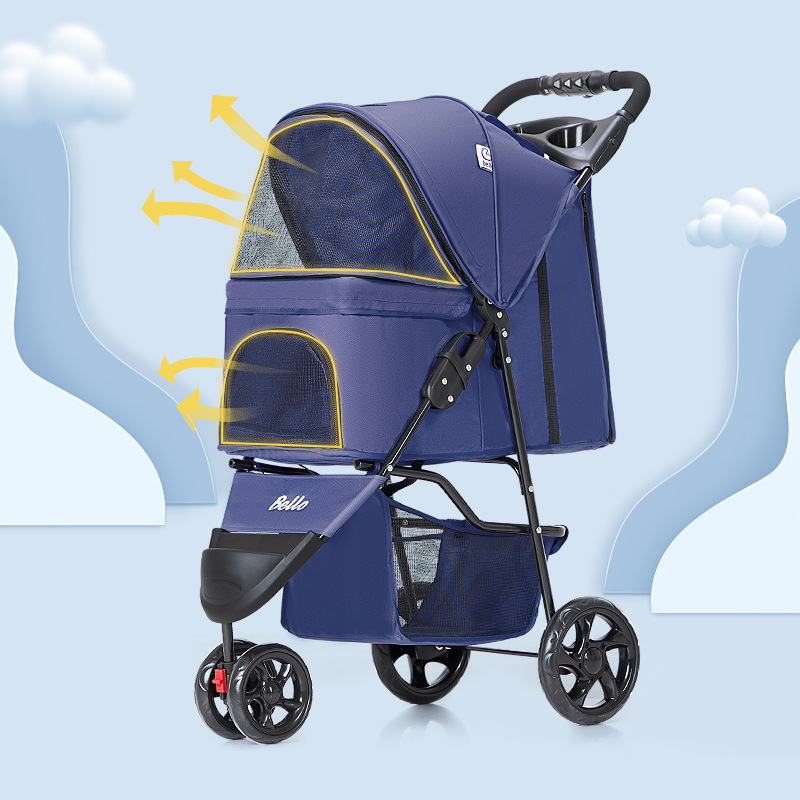 Manufacturer wholesale breathable travel foldable portable dog stroller