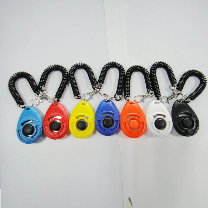 Manufacturer wholesale custom logo sound stop barking training whistle round dog clicker