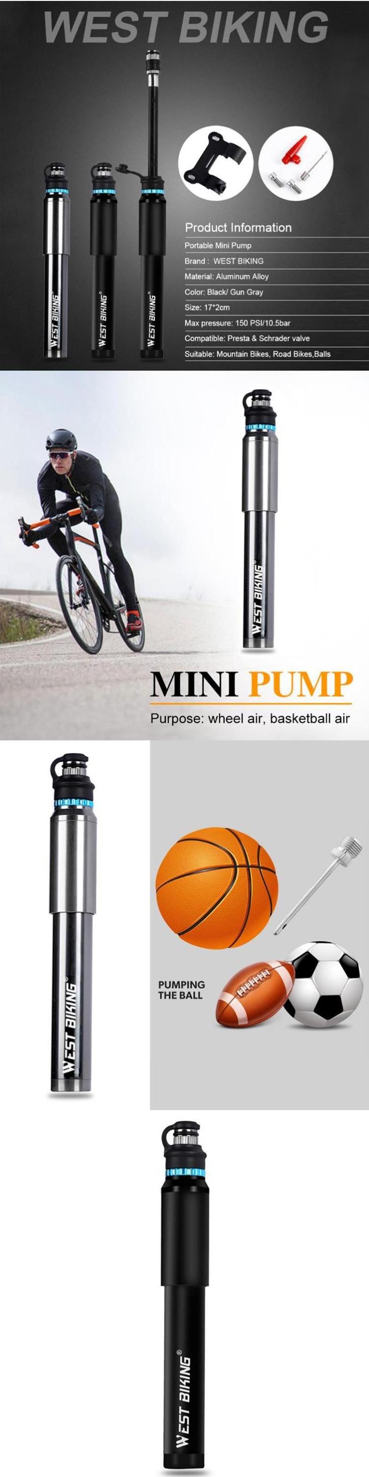 Bicycle Mini Air Pump Portable Bicycle Pump Valve Tire Inflator Mountain Road Bike Tire Bike Pump