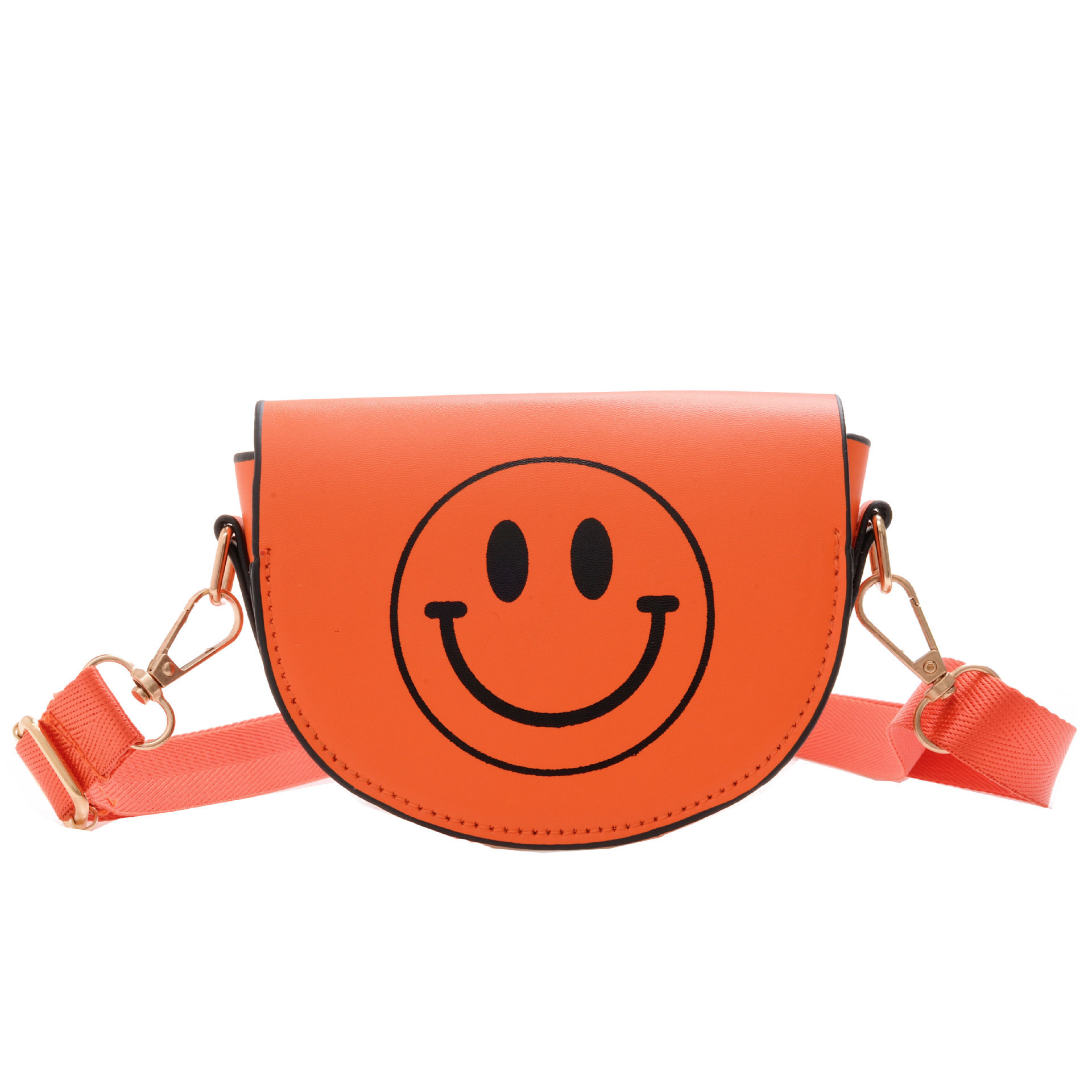 New shoulder smiling face fashion messenger wholesale mini kids' shoulder bags purses in bulk for girls