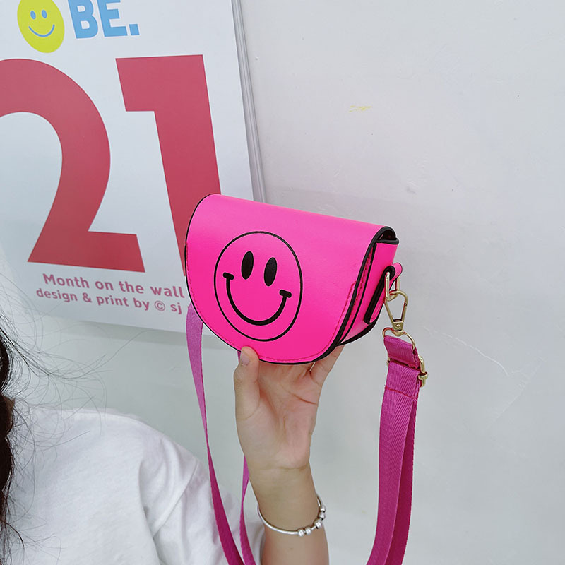 New shoulder smiling face fashion messenger wholesale mini kids' shoulder bags purses in bulk for girls