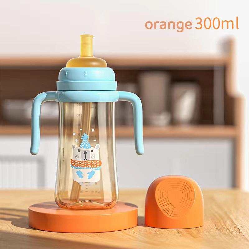 Hot Cheap Baby Water Milk Bottle With Straw and Handle Training Cups Bpa Free Baby Products Feeding Bottles For Toddlers