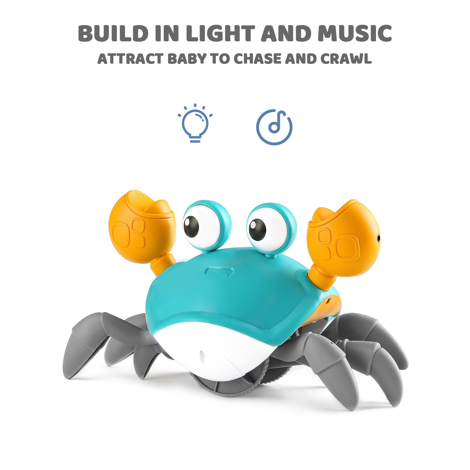 New Arrival Baby Musical Crawling Crab Toy BathToys Wholesale Induction Electric Baby Sensory Toys