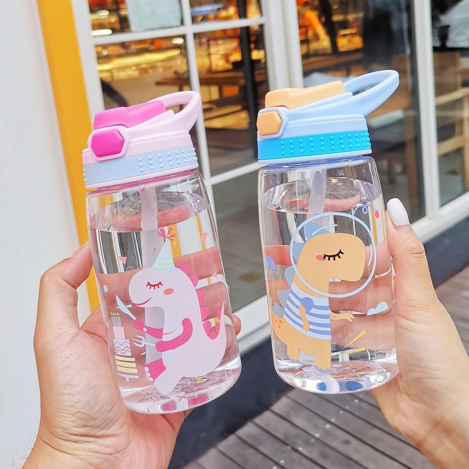 kids school Water Sippy Cup Cartoon Baby Feeding Cups with Straws Leakproof Water Bottles Outdoor Portable