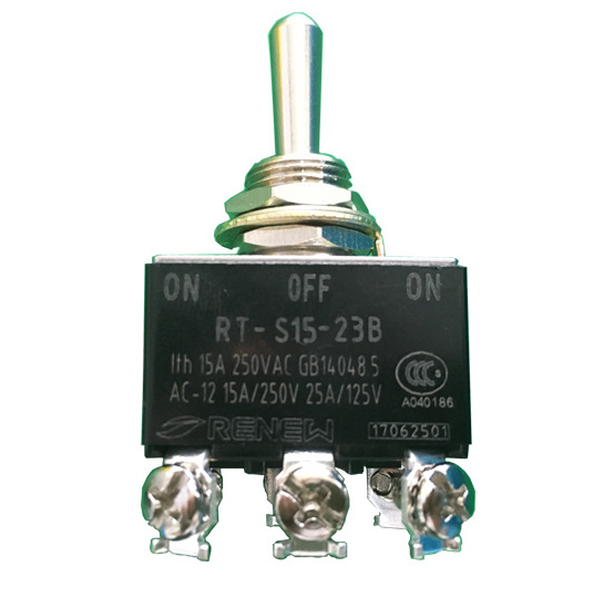 SPST ON-OFF-ON double pole 15 amp 4 way toggle switch