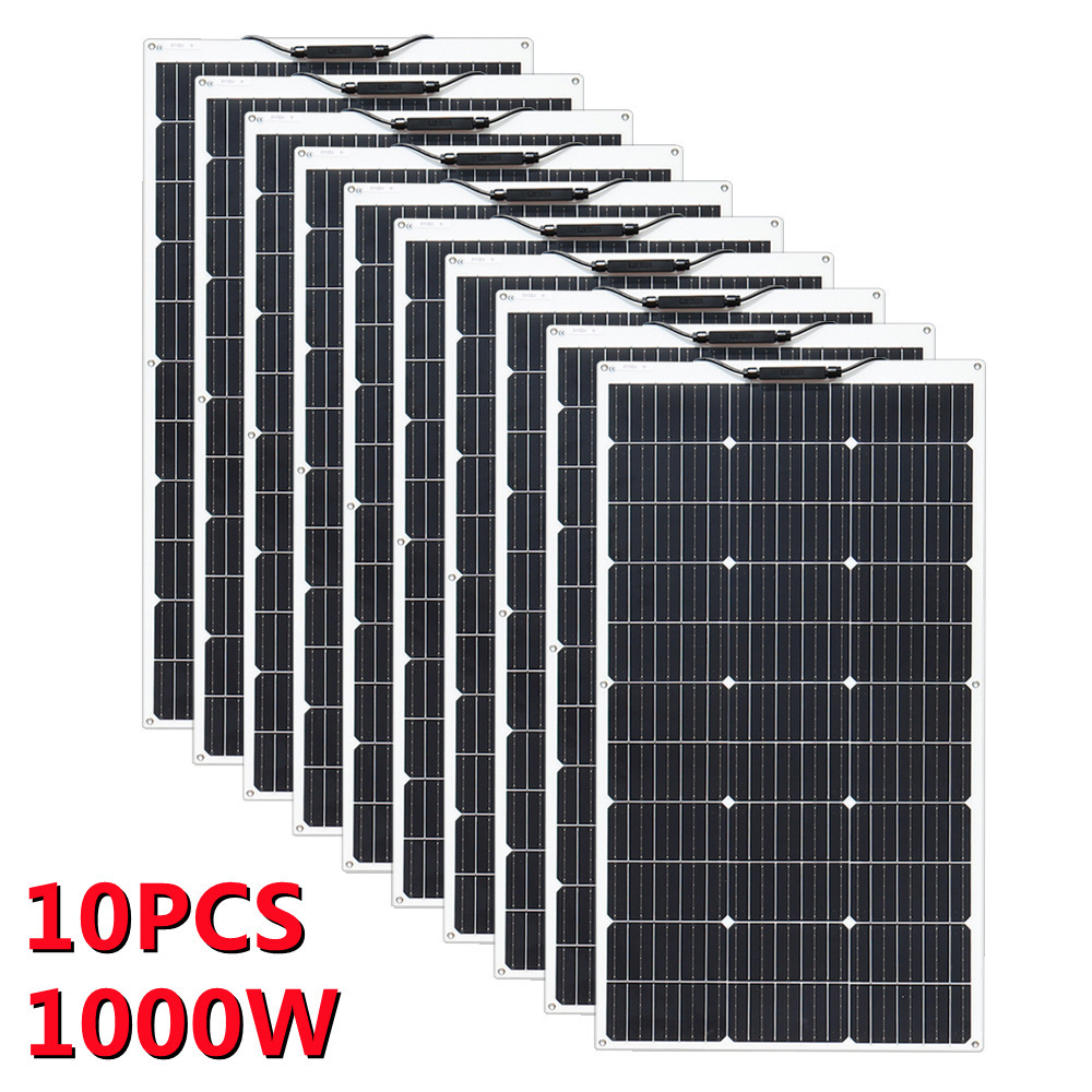 Oem Efficient Pannello Solare Flessibile Flexible Solar Panel 100w For Rv Boat Yacht Station Mono Cells Panel