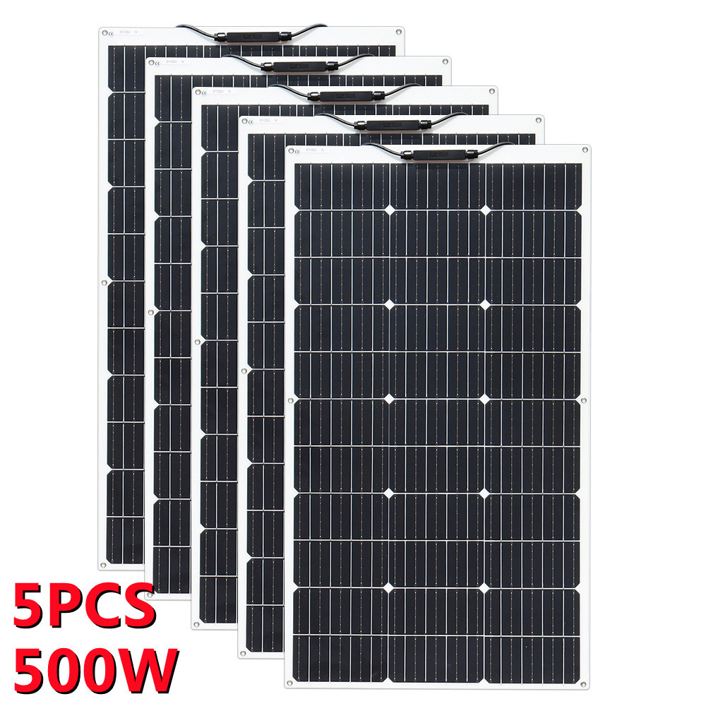 Oem Efficient Pannello Solare Flessibile Flexible Solar Panel 100w For Rv Boat Yacht Station Mono Cells Panel