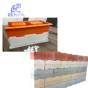 RF factory hot sale silicon plastic hollow interlock brick molds new design manual concrete cement molds for Hollow Block Bricks