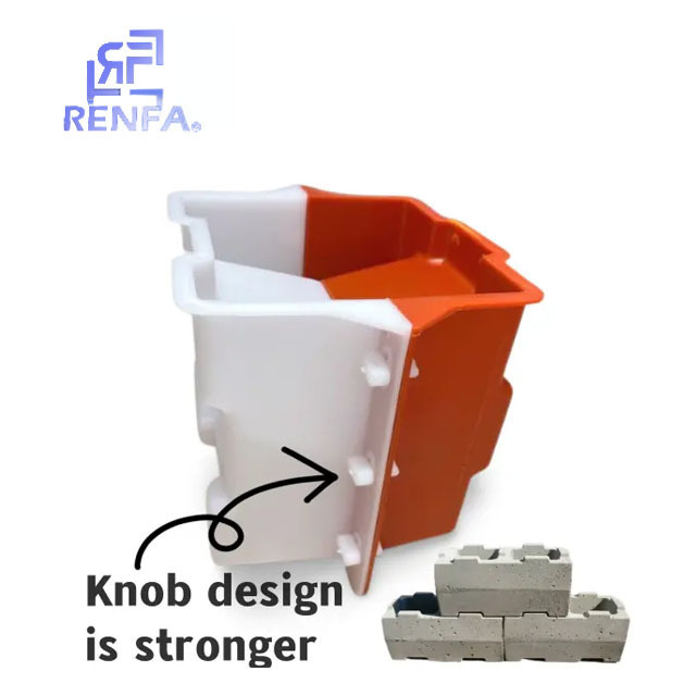 RF factory hot sale silicon plastic hollow interlock brick molds new design manual concrete cement molds for Hollow Block Bricks