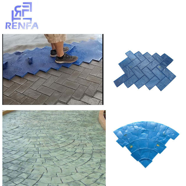 Wholesale Rubber pattern concrete cement stamp mat moulds polyurethane stone  imprint  paving  mould