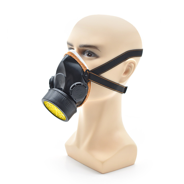 Half Facepiece Reusable Adjustable Headstraps Respirator Industry Protective Gas Mask With Single Activated Charcoal Filtration