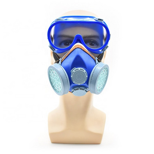 Support OEM Custom Industry Double Filter Reusable Full Face Mask Chemical Respirator Construction Face Mask With LOGO