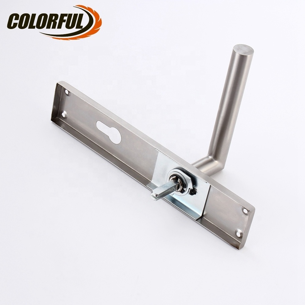 Modern stainless steel interior hollow brushed steel long plate door lever handle lock