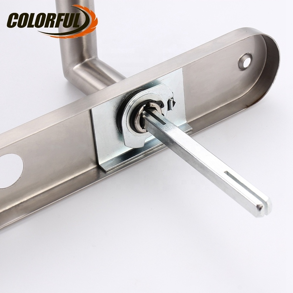 High quality stainless steel hollow lever door lock handle with plate