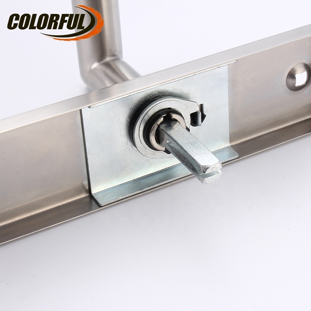 Modern stainless steel interior hollow brushed steel long plate door lever handle lock