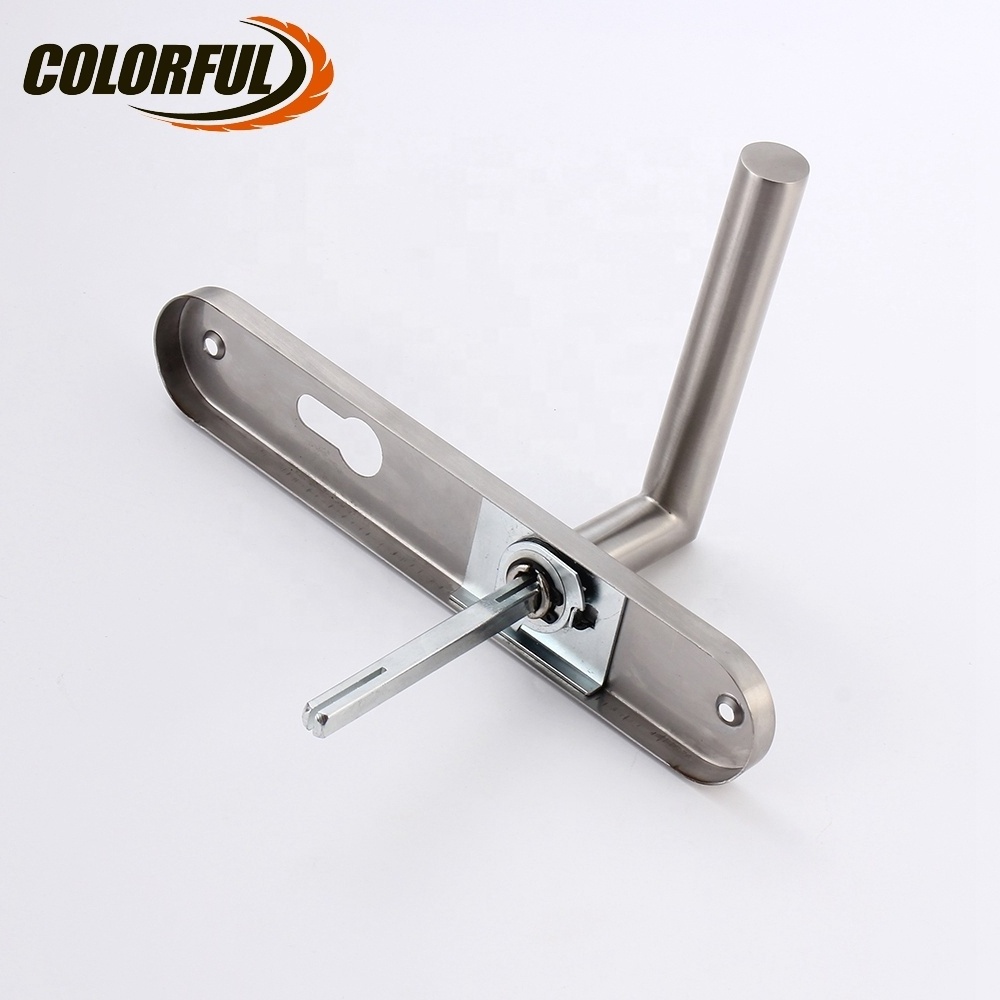 High quality stainless steel hollow lever door lock handle with plate