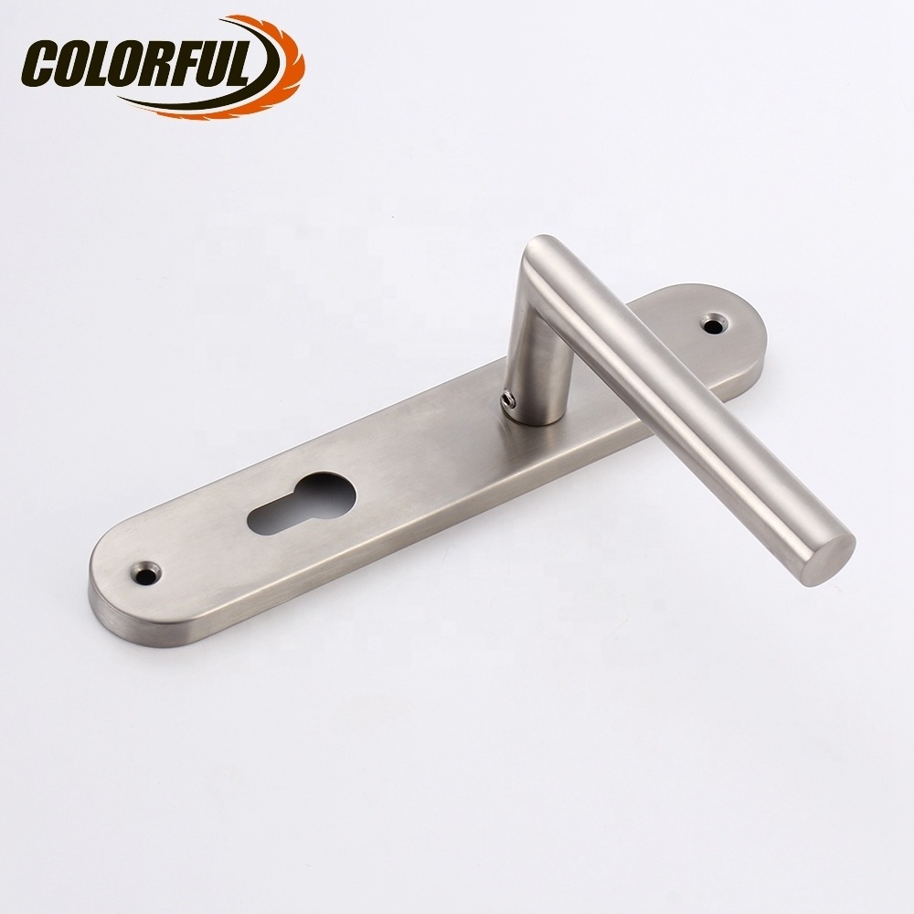 High quality stainless steel hollow lever door lock handle with plate